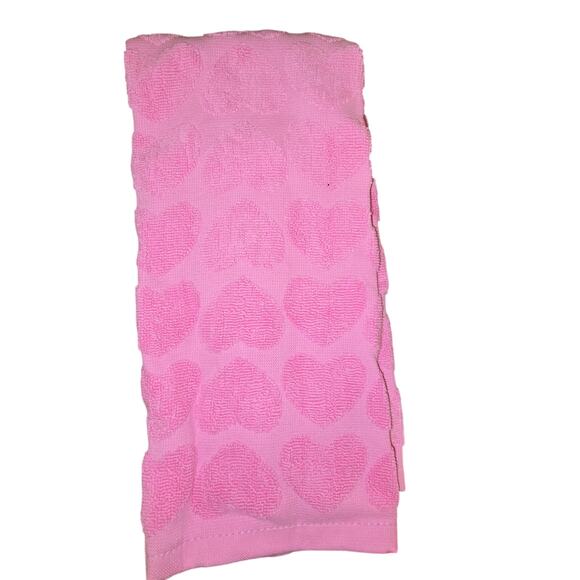 Pink Multi Color Towels Valentines Donut Heart Love Set of 5 - Picture 3 of 6